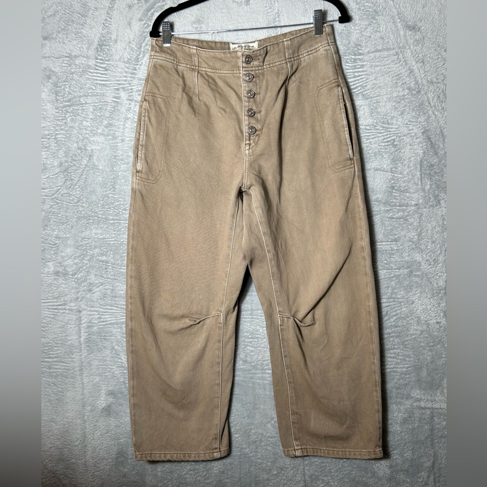 We The Free Tan Wide Leg Jeans